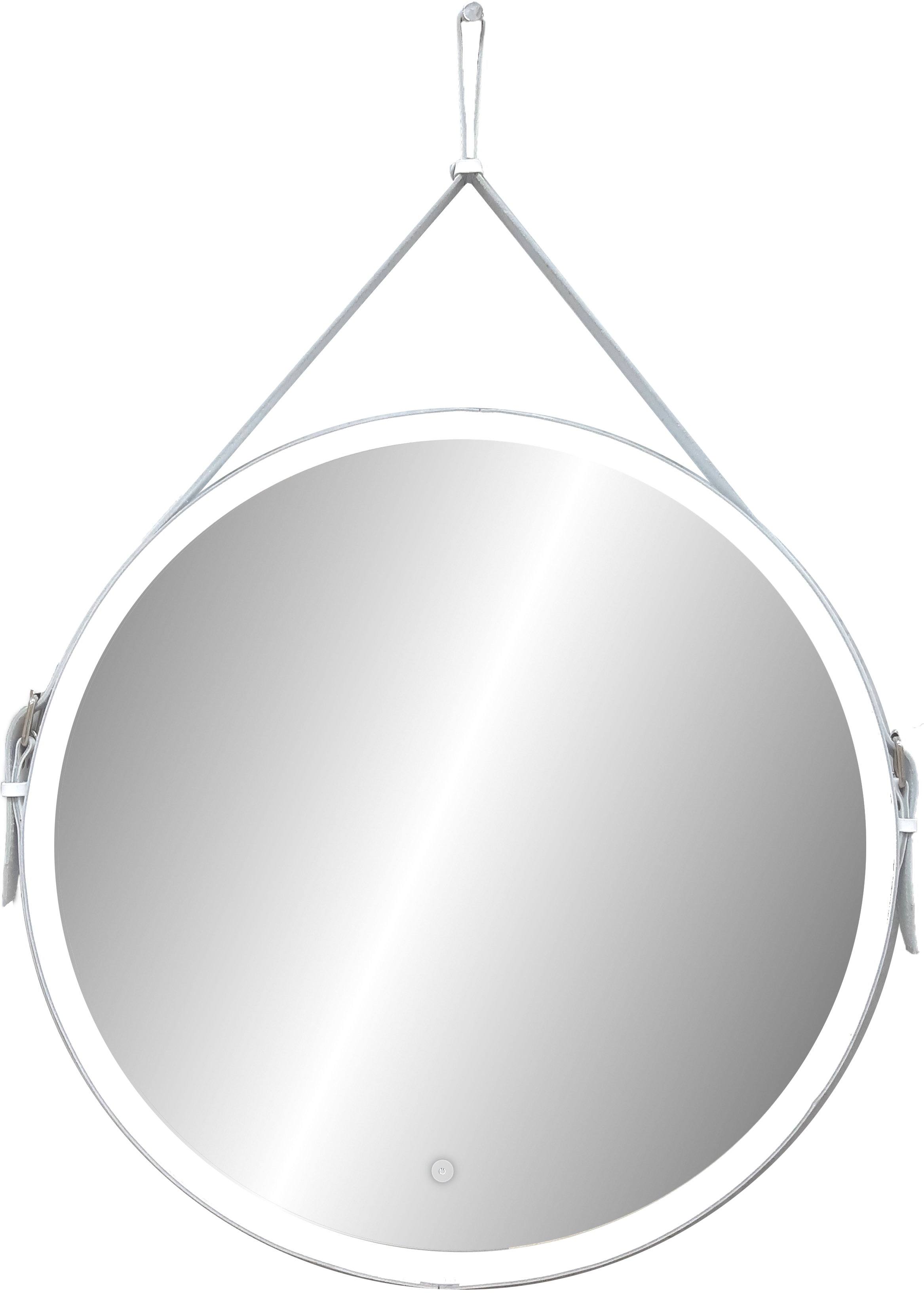 картинка Зеркало с подсветкой на белом ремне "Millenium White LED", круглое, D 650 мм c подсветкой, Россия от дилера Burlington в Москве