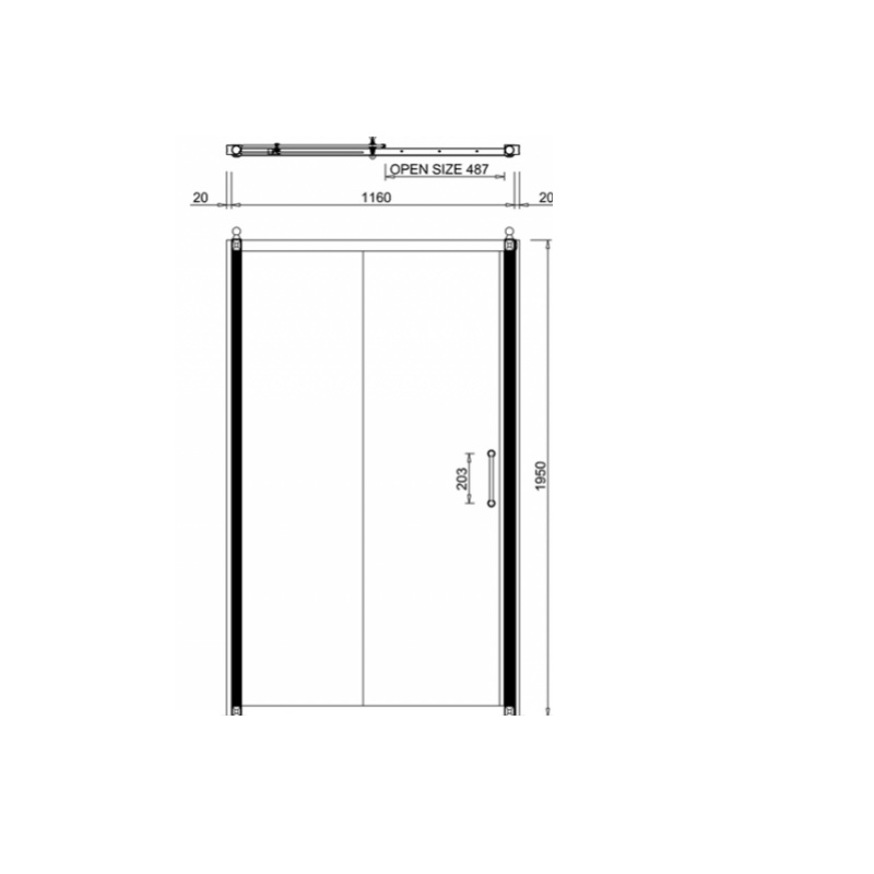 картинка Дверь раздвижная, Slider 1200 мм (1160-1200 мм) с доводчиком BURLINGTON C7S, хром от дилера Burlington в Москве