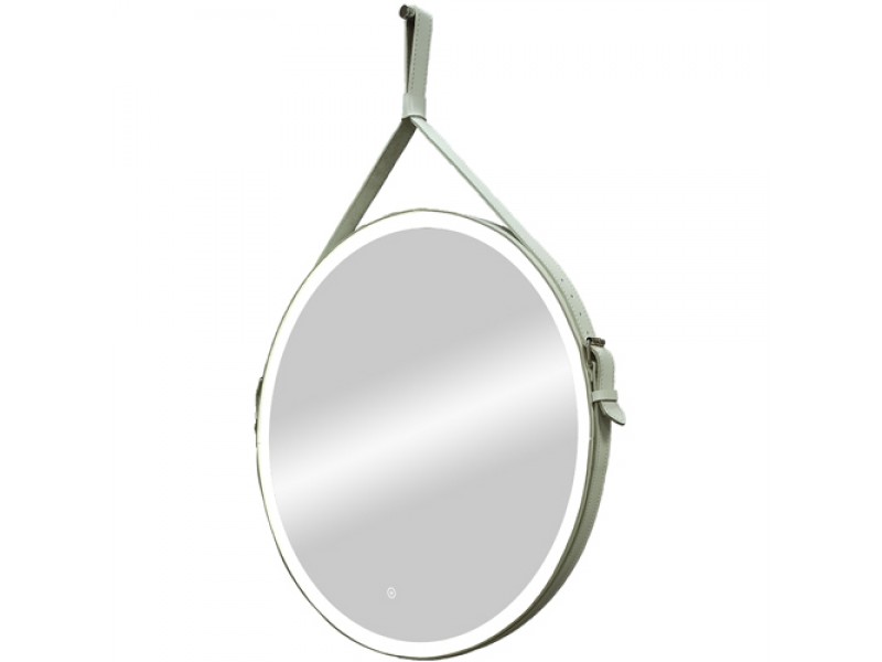 картинка Зеркало с подсветкой на белом ремне "Millenium White LED", круглое, D 650 мм c подсветкой, Россия от дилера Burlington в Москве