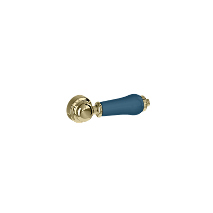 картинка F6CC GB Индивидуальный смывной бачок скрытого монтажа с рычажным заподлицо в золоте с синей керамикой Аляска, синий/золото от дилера Burlington в Москве
